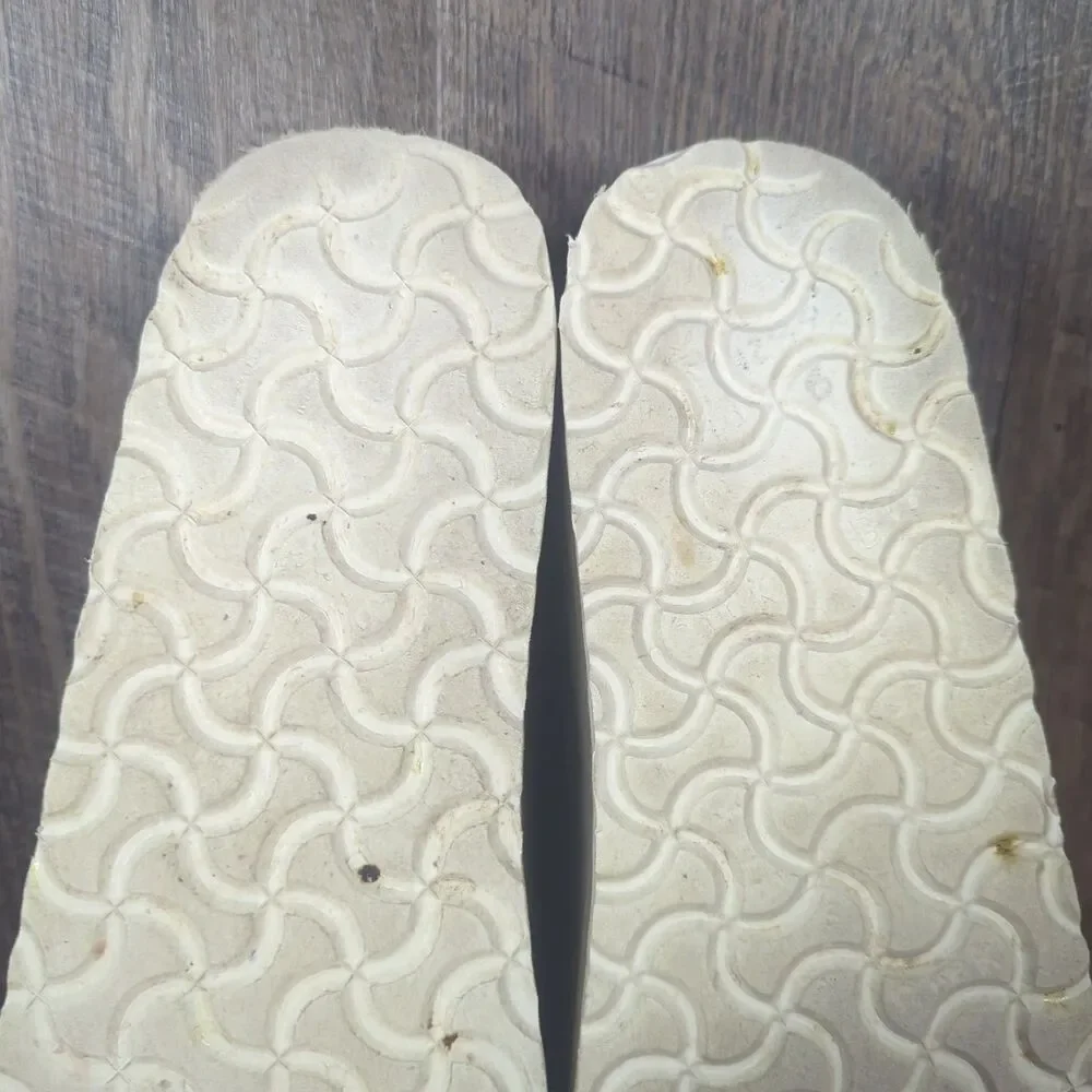 Papillio Birkenstock Silver Metallic Arizona Platform Sandals Womens Sz 8 EU 39 - Picture 13 of 13